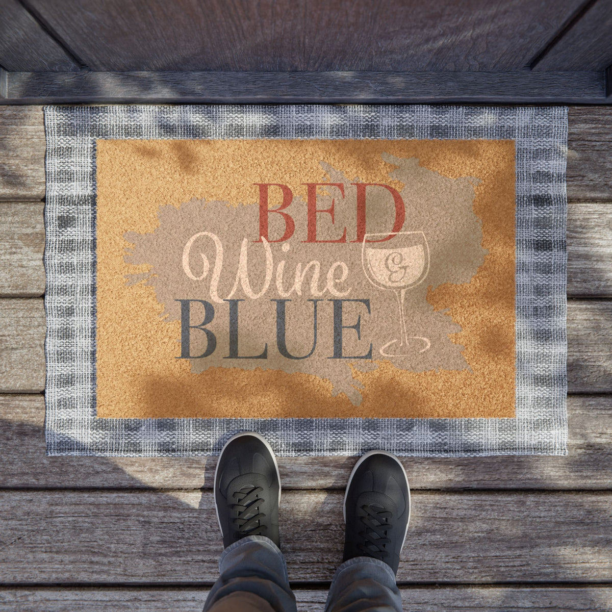 Red White & Blue Wine Doormat