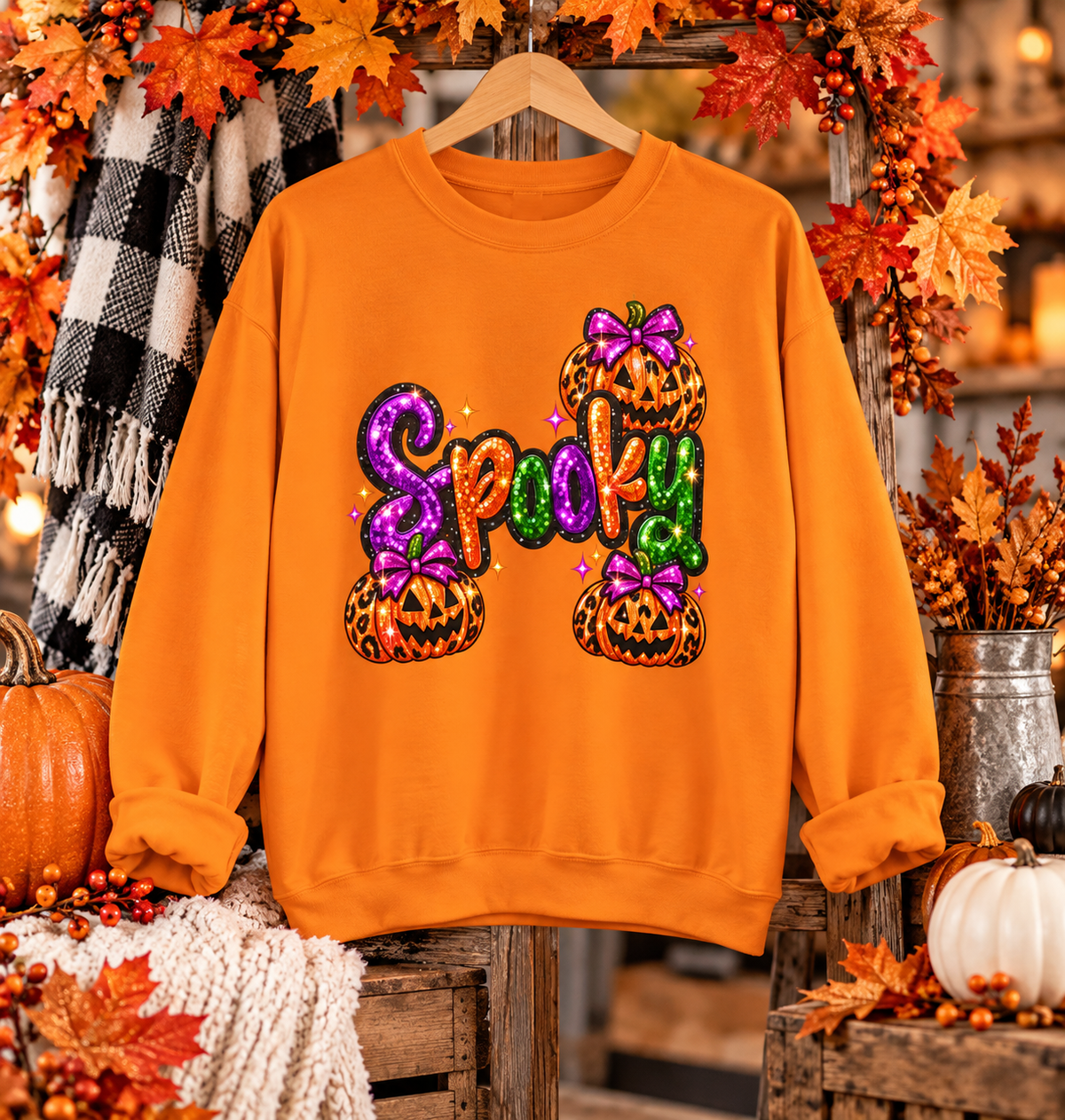 Spooky 'Spook!' Pumpkin Graphic Sweatshirt