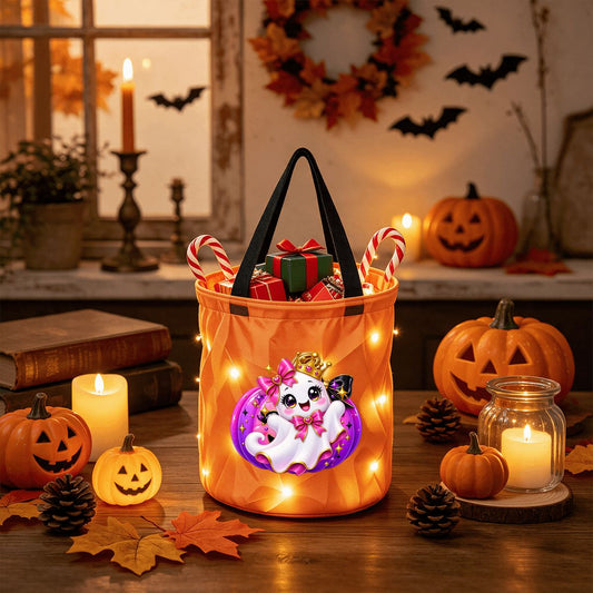Light Up Halloween Basket- Ghost