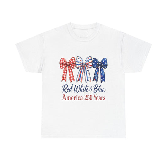 America 250 Red White & Blue Bow T-Shirt