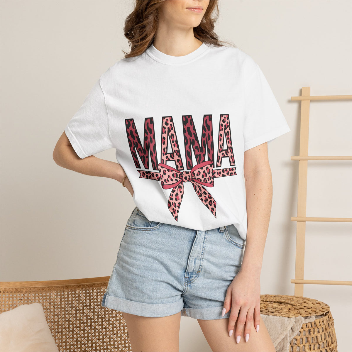 Mama Leopard Bow T-Shirt