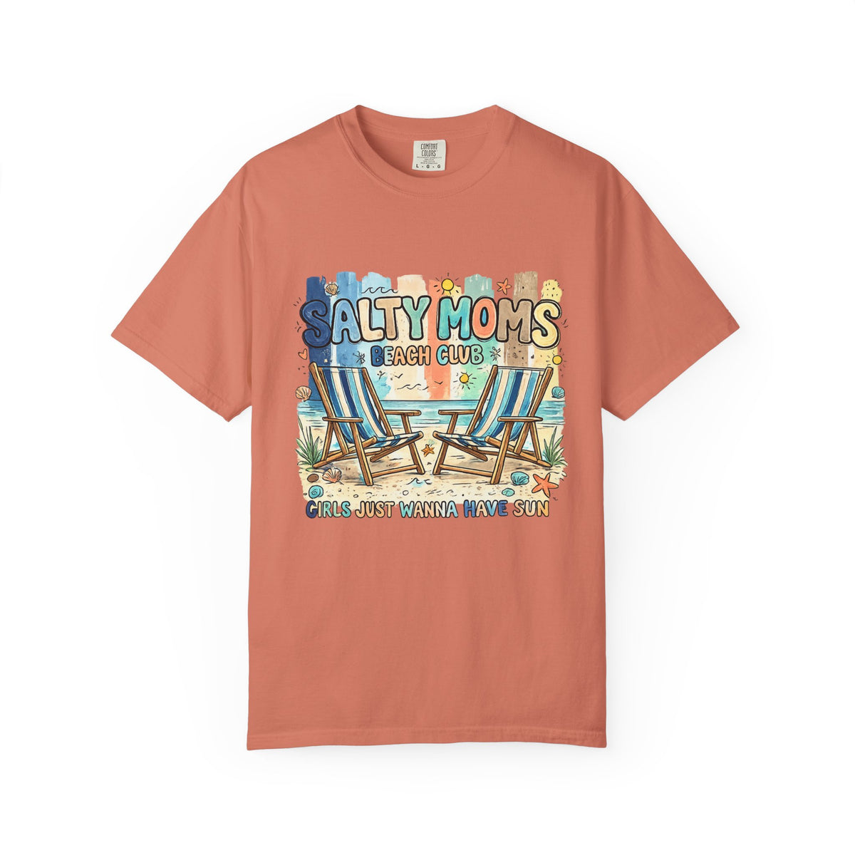 Salty Moms Beach Club T‑Shirt — 'Girls Just Wanna Have Sun' Casual Tee