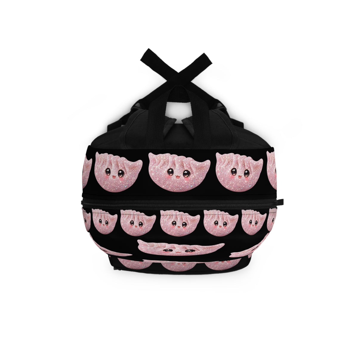 Cute Pink Dumpling Backpack — Kawaii Glitter Bao Pattern School Bag