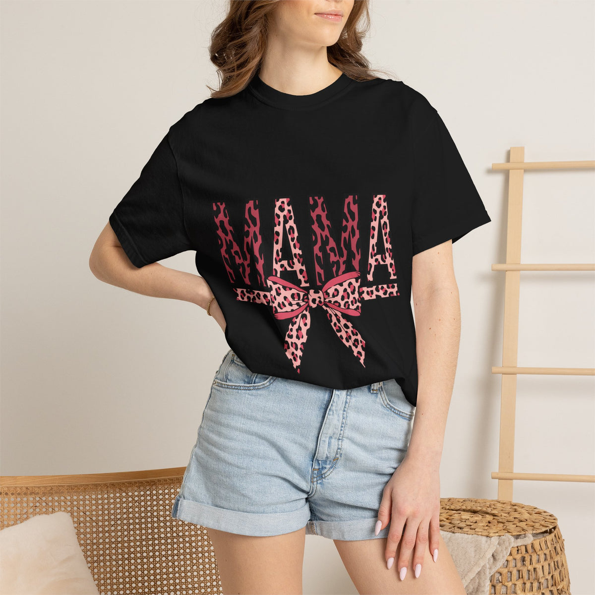 Mama Leopard Bow T-Shirt