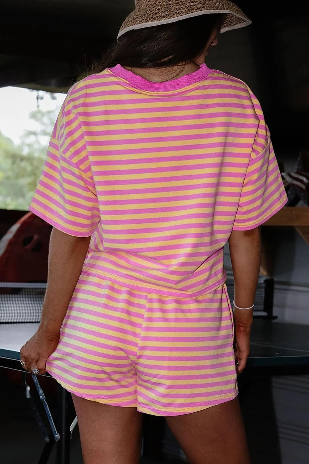 Striped Lightweight Cotton Lounge Set