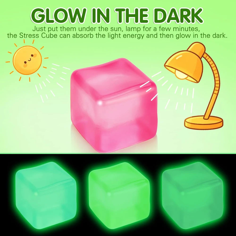 Glow in the Dark Stress Cube Set