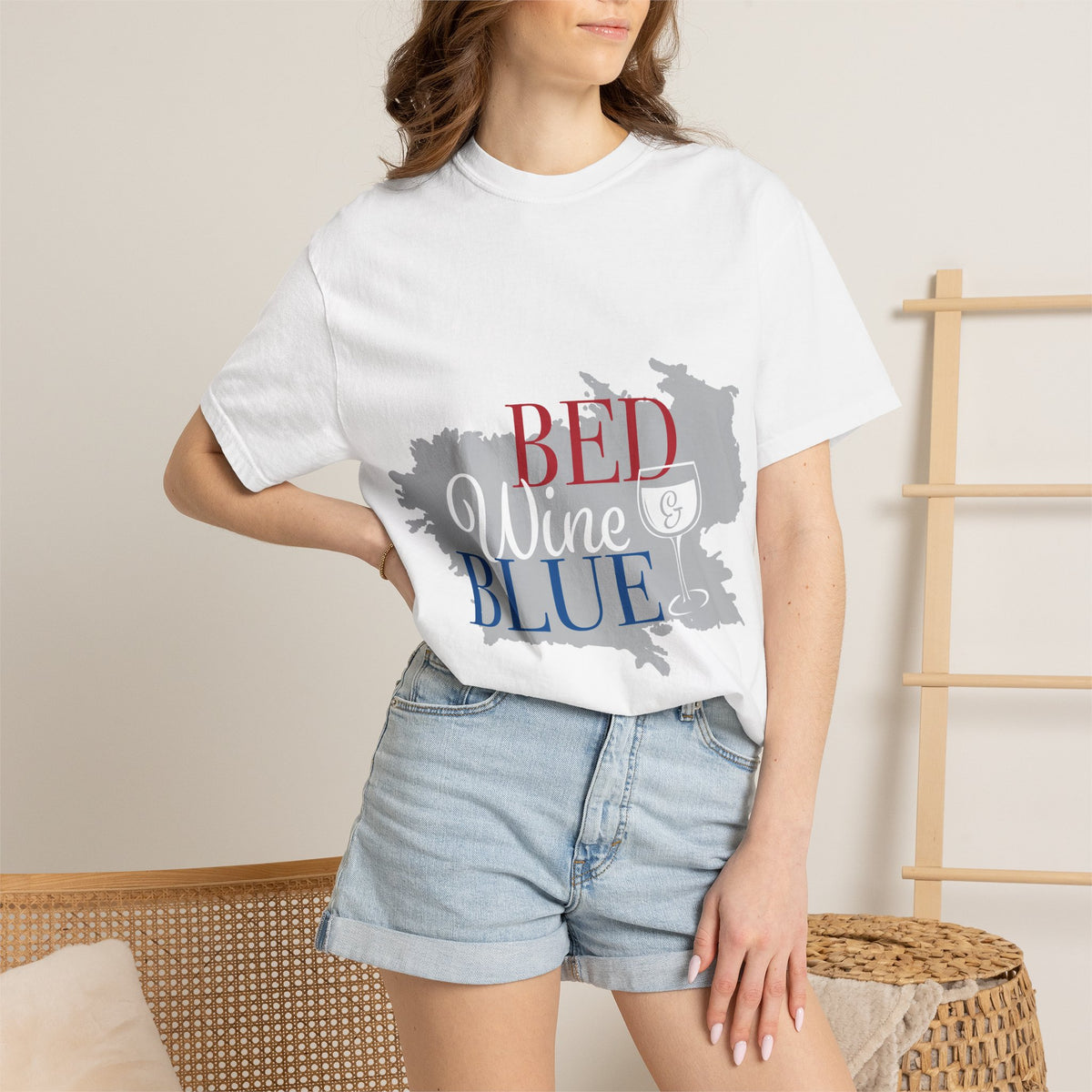 Red Wine Blue Wine Glass Graphic Tee