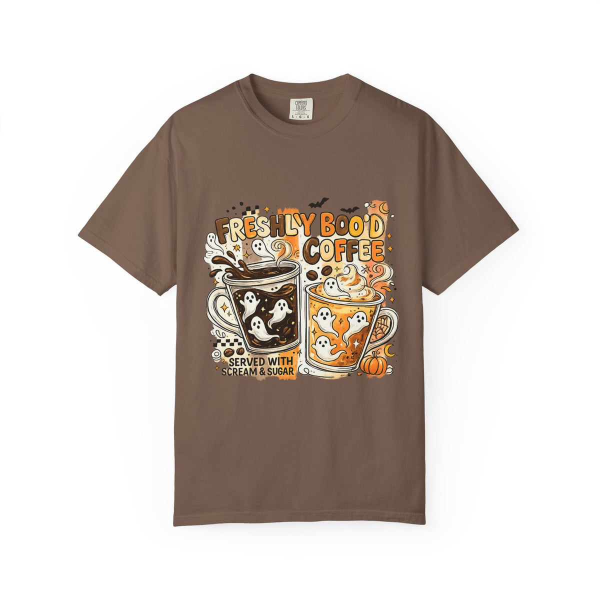 Coffee Tee — "Freshly Bood Coffee" Cute Ghost Latte Graphic T-Shirt
