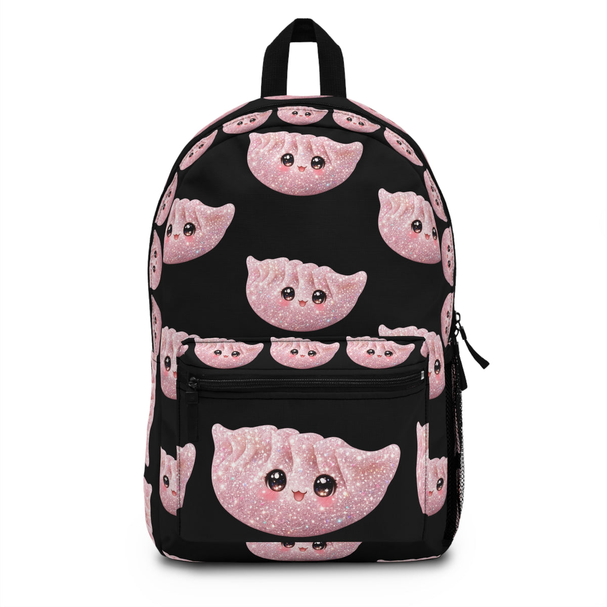 Cute Pink Dumpling Backpack — Kawaii Glitter Bao Pattern School Bag