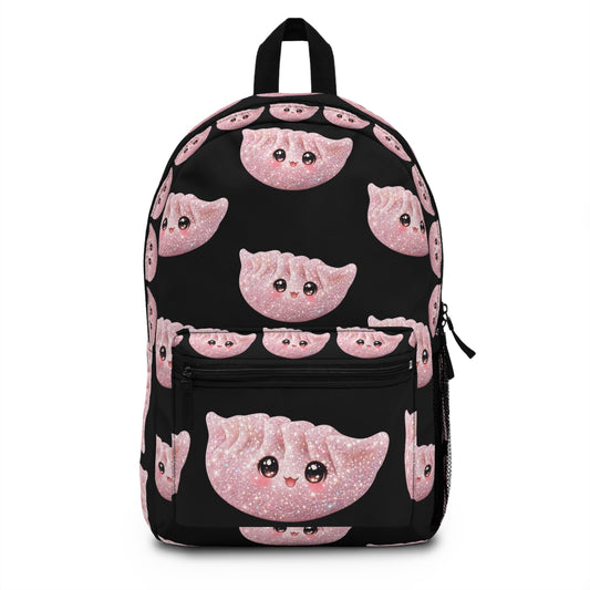 Cute Pink Dumpling Backpack — Kawaii Glitter Bao Pattern School Bag