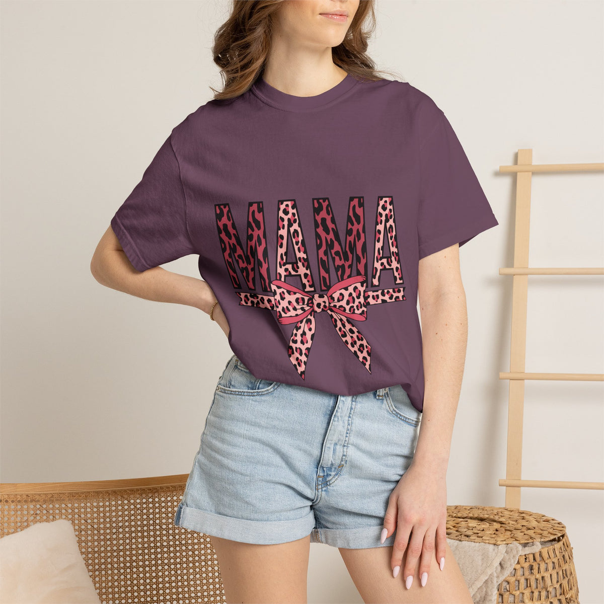 Mama Leopard Bow T-Shirt