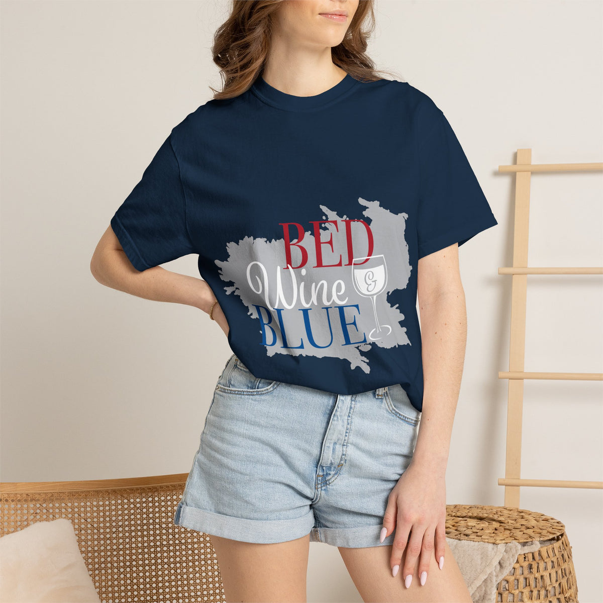 Red Wine Blue Wine Glass Graphic Tee