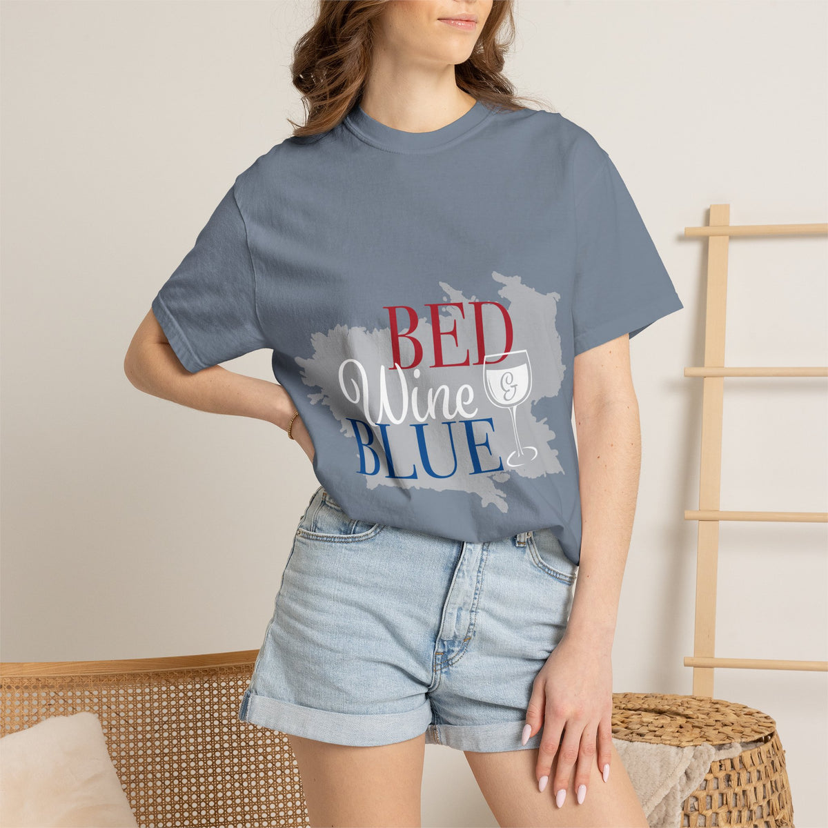 Red Wine Blue Wine Glass Graphic Tee