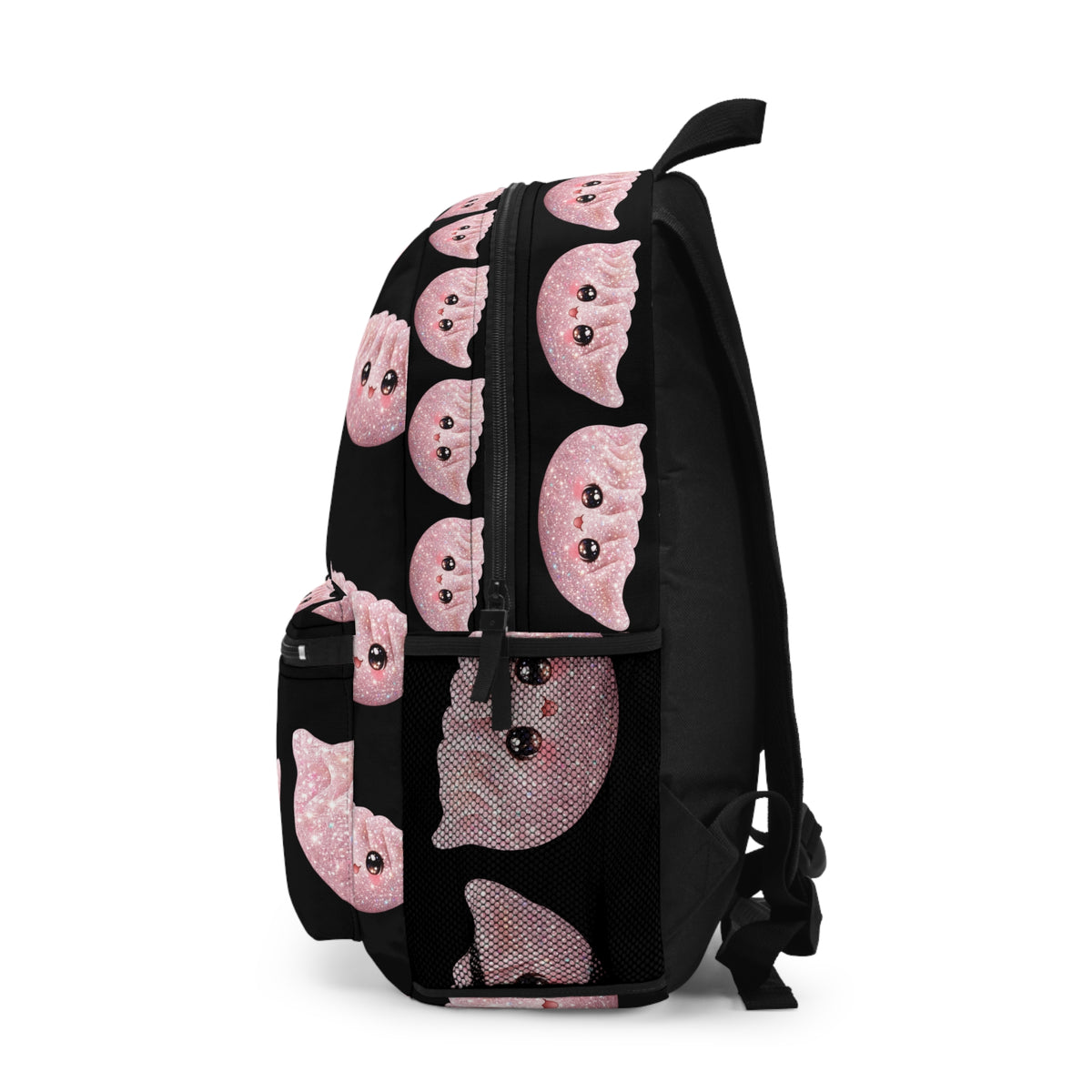 Cute Pink Dumpling Backpack — Kawaii Glitter Bao Pattern School Bag