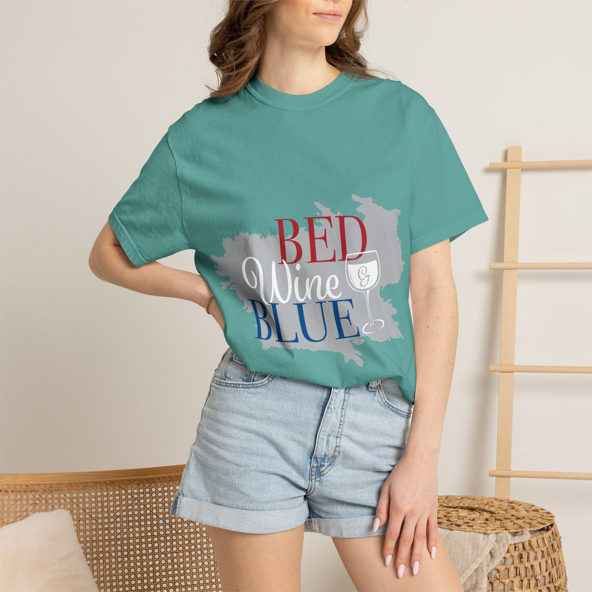 Red Wine Blue Wine Glass Graphic Tee