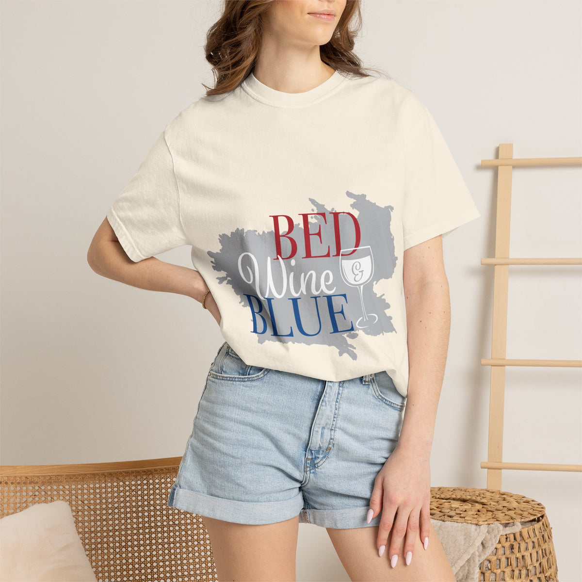 Red Wine Blue Wine Glass Graphic Tee