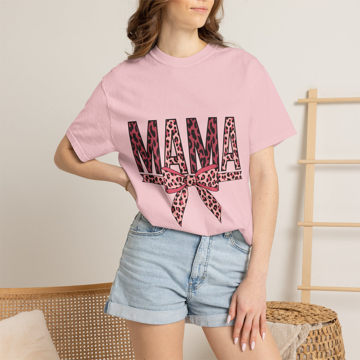 Mama Leopard Bow T-Shirt
