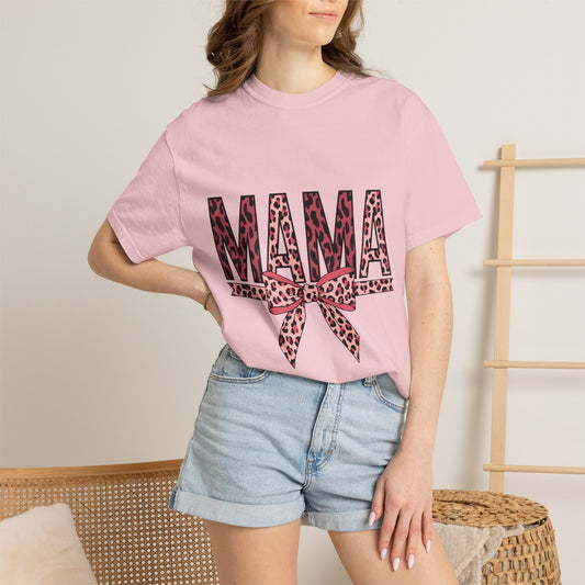 Mama Leopard Bow T-Shirt