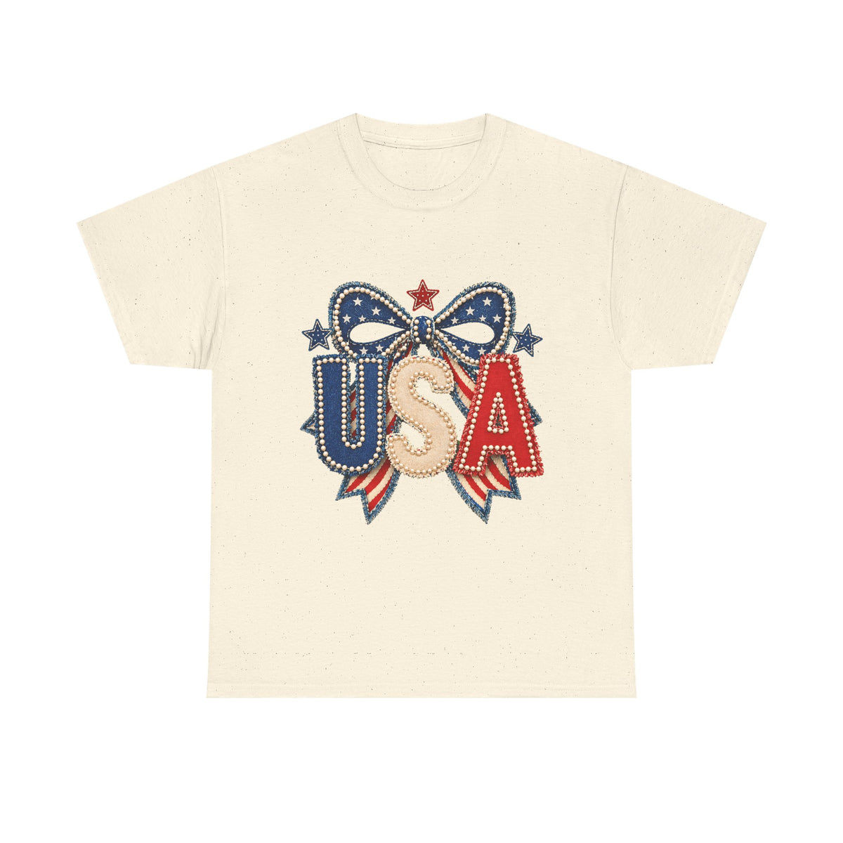 USA Patriotic Tee — Red White Blue Bow Fourth of July Shirt